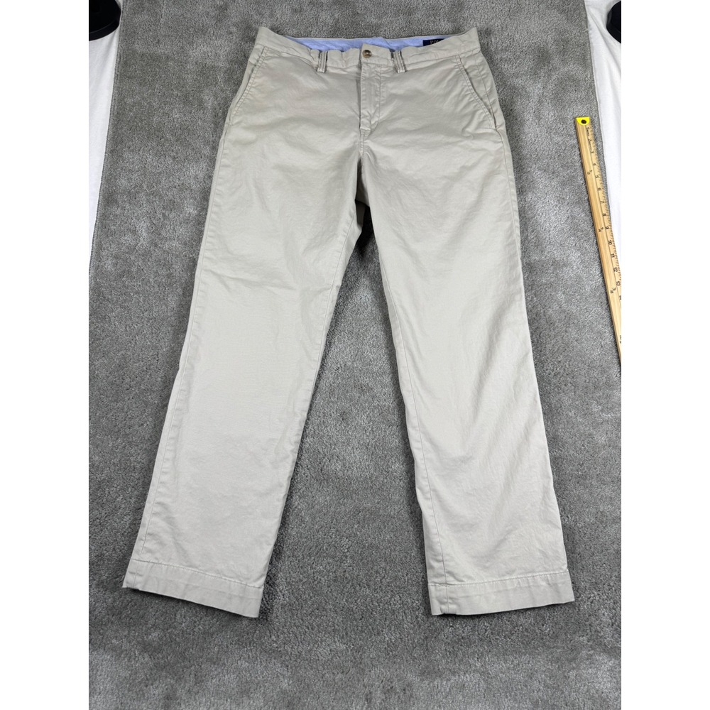 Polo Ralph Lauren Mens 33/30 Khaki Tan Stretch Chino Pants Classic Fit Cotton